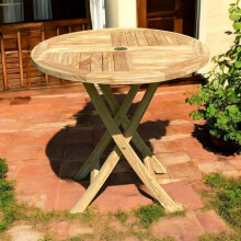 Foldable Garden Table - L80 x W80 x H75 cm - Teak
