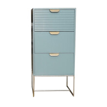 3 Drawer Bedside Table - Wood - L24 x W30 x H64 cm - Green