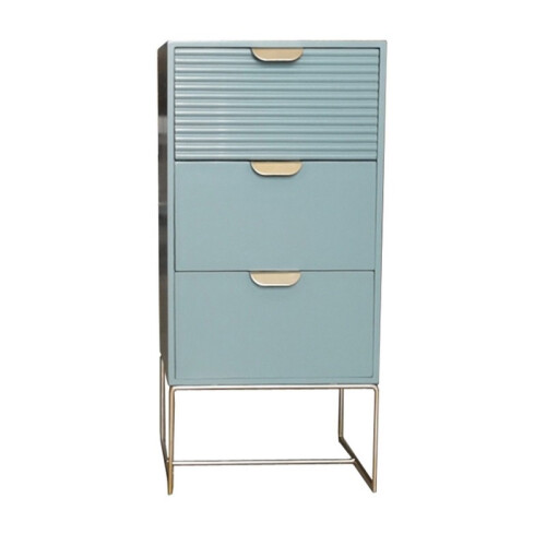 3 Drawer Bedside Table - Wood - L24 x W30 x H64 cm - Green