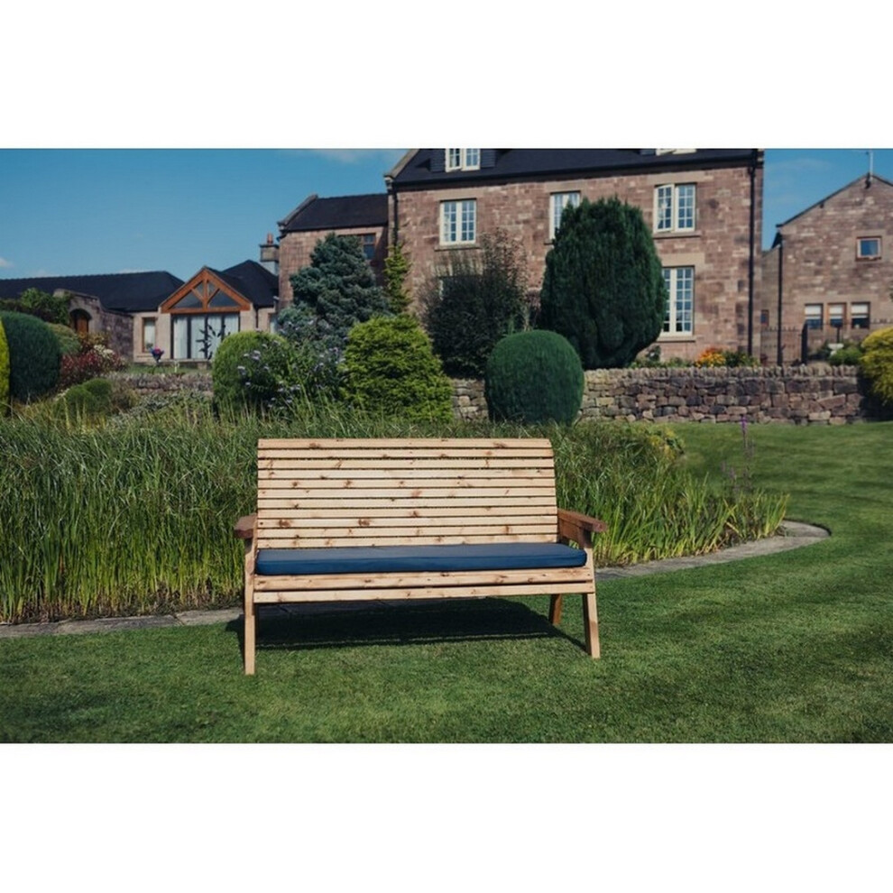Valley 3 Seat Bench - Timber - L73 x W163 x H95 cm - Garden Furniture - Fully Assembly - Set of Waterproof Cushions Included-image-OPC-PH92XVH-NEW