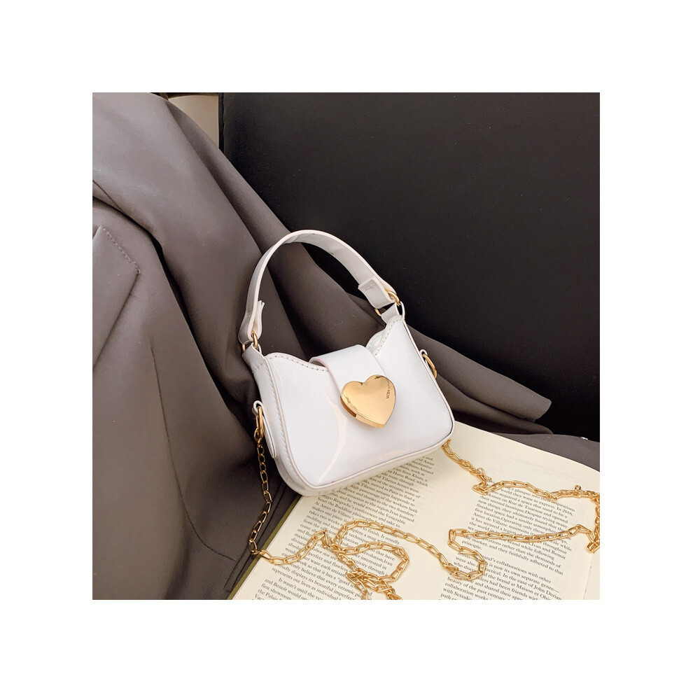 (White) Heart Handbag Shaped Fashion Chain Square Crossbody Bag Bag Lipstick Women-image-OPC-PH92YYQ-NEW