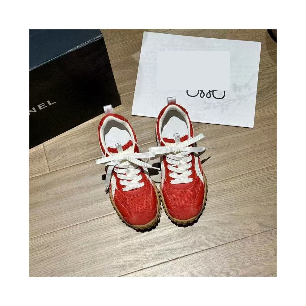 (Red, 35) Breathable Thick Mesh Soled Casual Shoes Small Fellow Girl Shoes Fashion Single-image-OPC-PH9567X-NEW