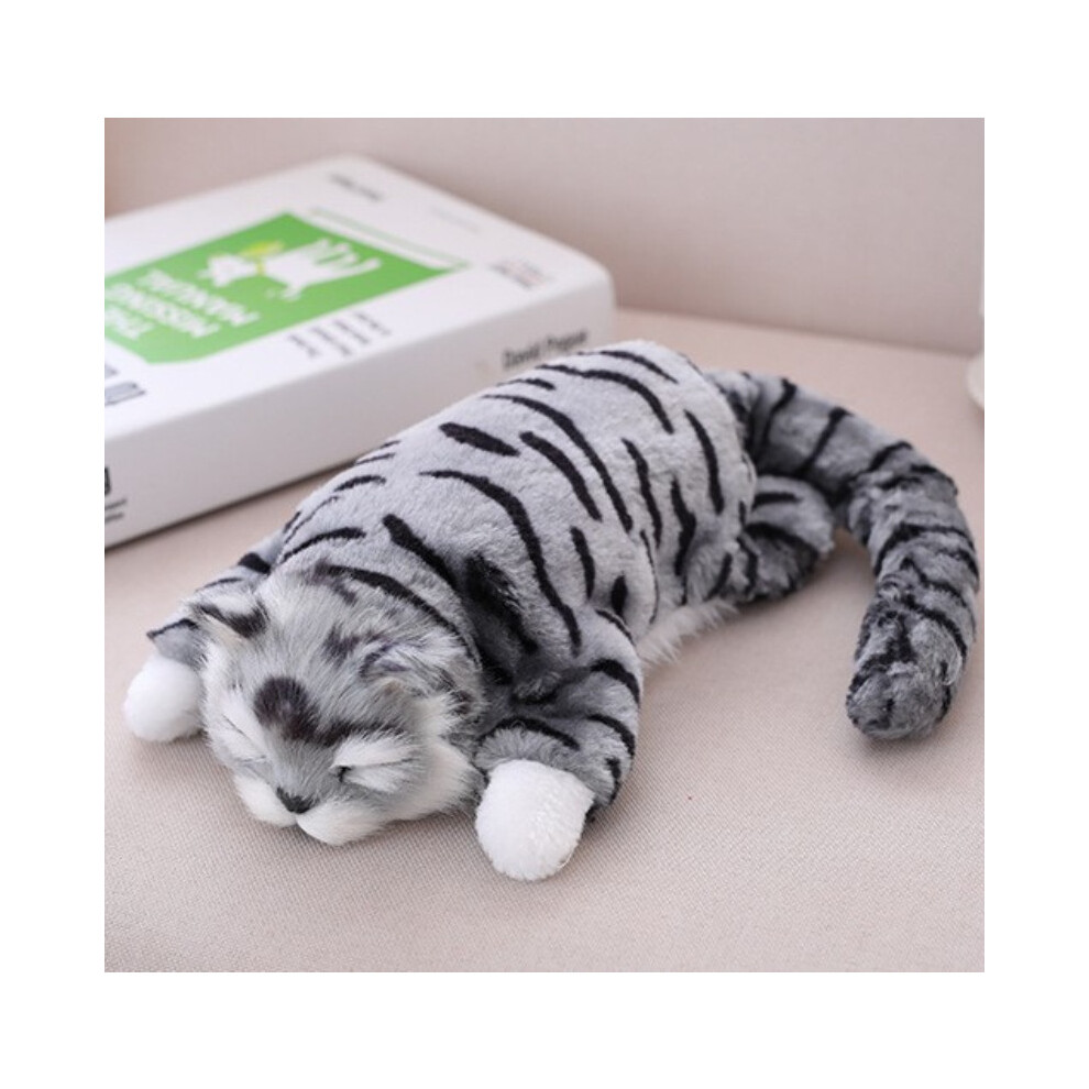 (Gray) Cat Electric Pet Plush Toy With Meowing And Rolling Function Gift Doll Stuffed-image-OPC-PH957YP-NEW