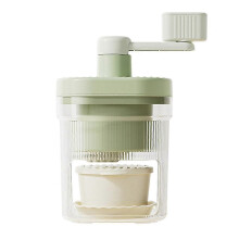 (With 2pc Sand Table) NEW Portable Mini Hand Crank Ice Crusher - Manual Ice Shaver with Ice Block Tray and Bowl for Camping, Home Use
