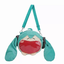 (Hatsune Crossbody) Hatsune Itabag Miku Red Big Mouth Soft Plush Backpack Headphone Shoulder Bag