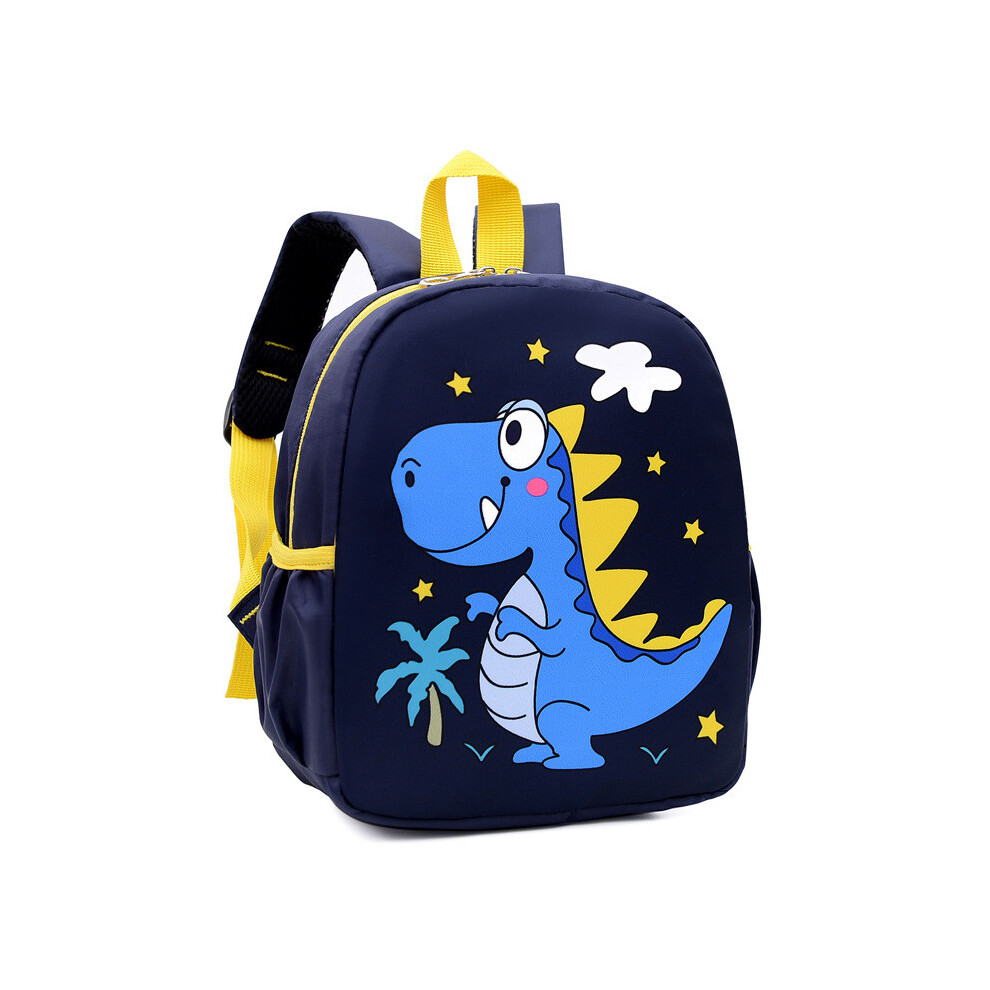 (Navy ) Mermaid Dinosaur Cartoon Unicorn Printed Backpack For Suitable Kindergarten Blue