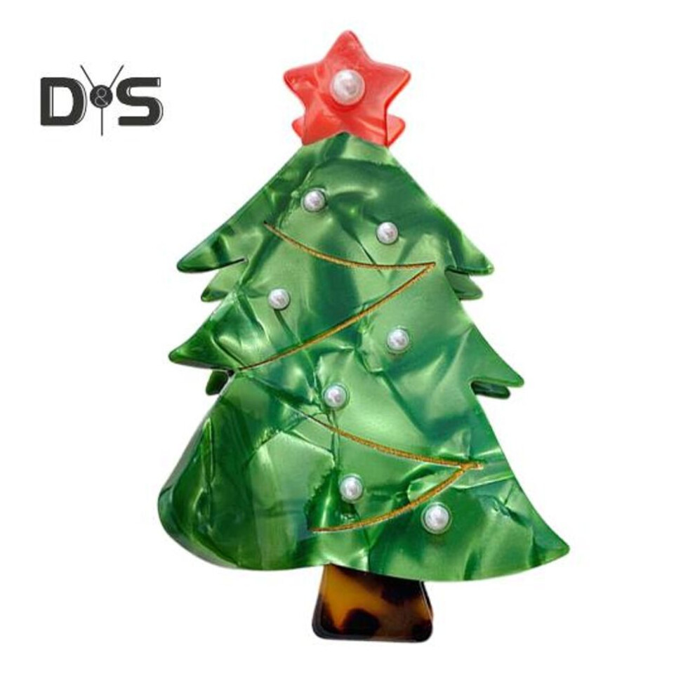 (red, Christmas Tree) Christmas Hair Clip Xmas Tree Gift Bell Shape Hair Pin Side Hair Hairpin Festive Theme Party Accessories