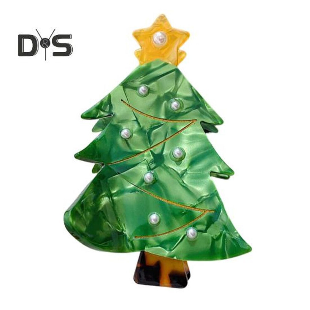 (yellow, Christmas Tree) Christmas Hair Clip Xmas Tree Gift Bell Shape Hair Pin Side Hair Hairpin Festive Theme Party Accessories