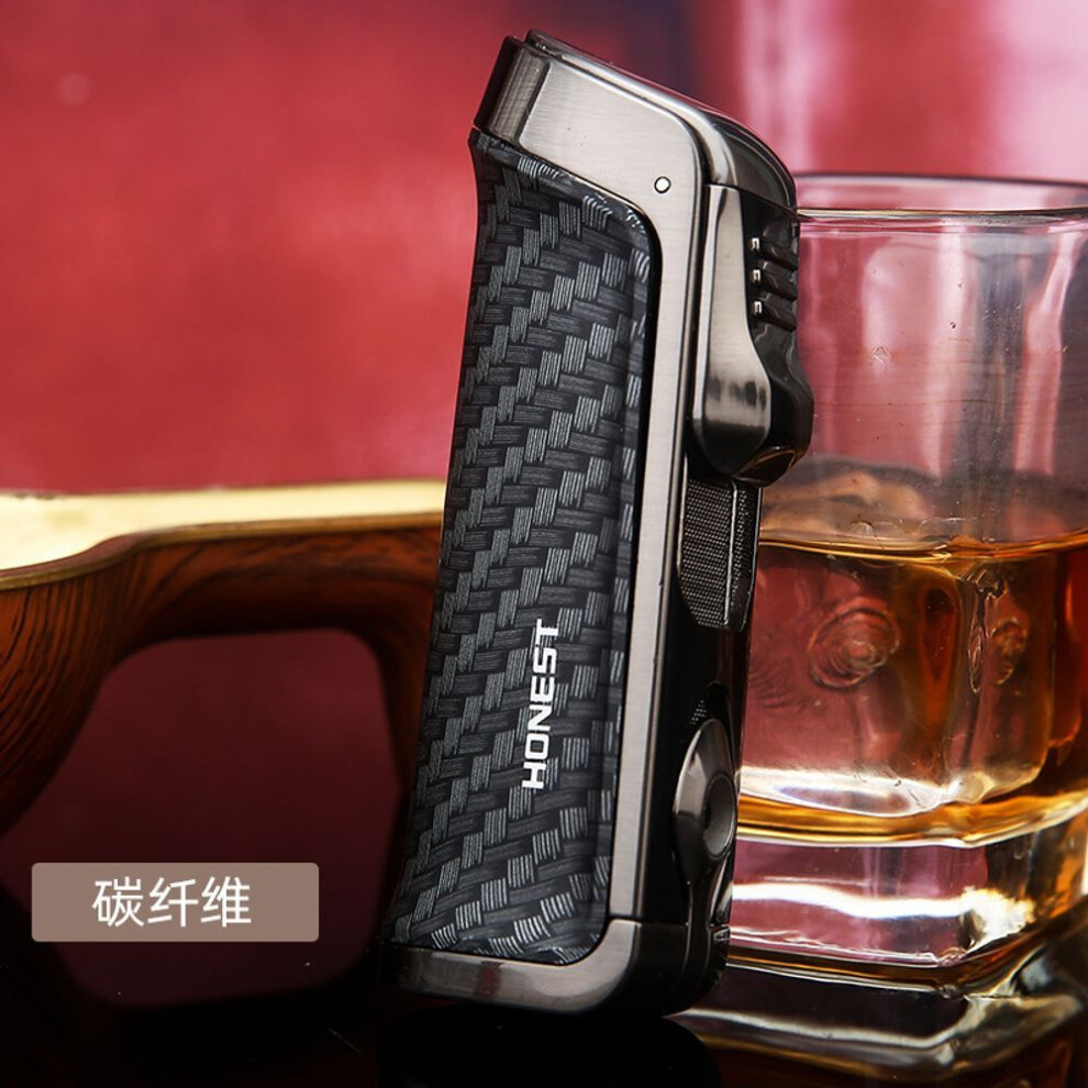 Yeuligo Yellow/Peach/Grain ( Wood Grain) Honest Cigar Lighter Windproof Inflatable Durable High-End Creative Alloy Three Direct Punch For Boyfriend Business Gift