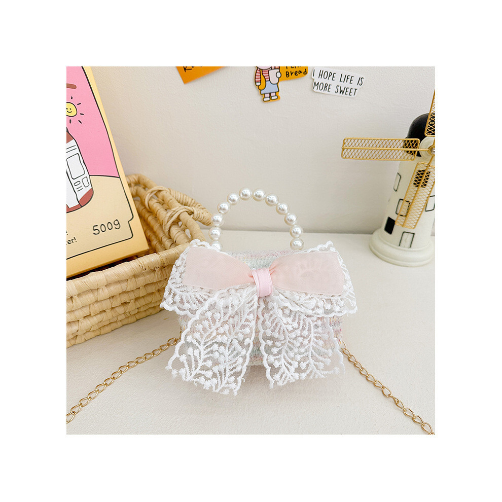 (White Bow) Bow Cartoon Flower Girl Decoration Children Shoulder Bag Lace With Design-image-OPC-PH9659T-NEW