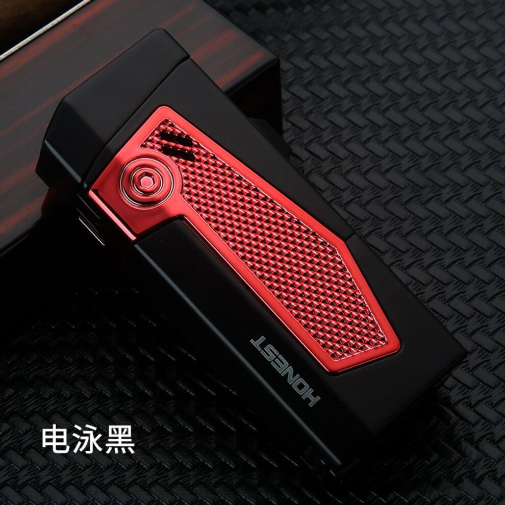 Yeuligo Blue (Clear) Honest Personality And Versatility Four Straight Fire Metal Gas Lighters With Cigar Drill Cigarette Mop Gift Wholesale