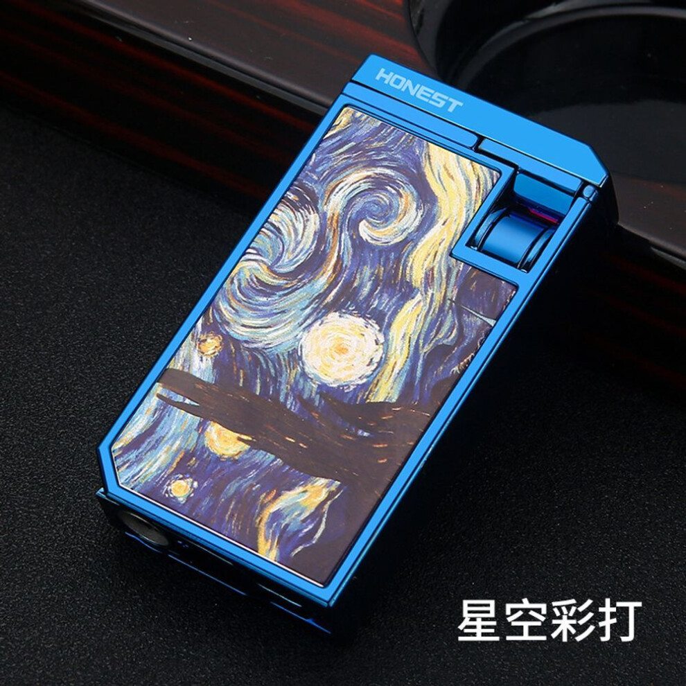 Yeuligo (Marble) Honest New Men's High-End Cigar Special Windproof Gas Lighters Cigarette Lighter Double Fire Direct Punch Business Igniter