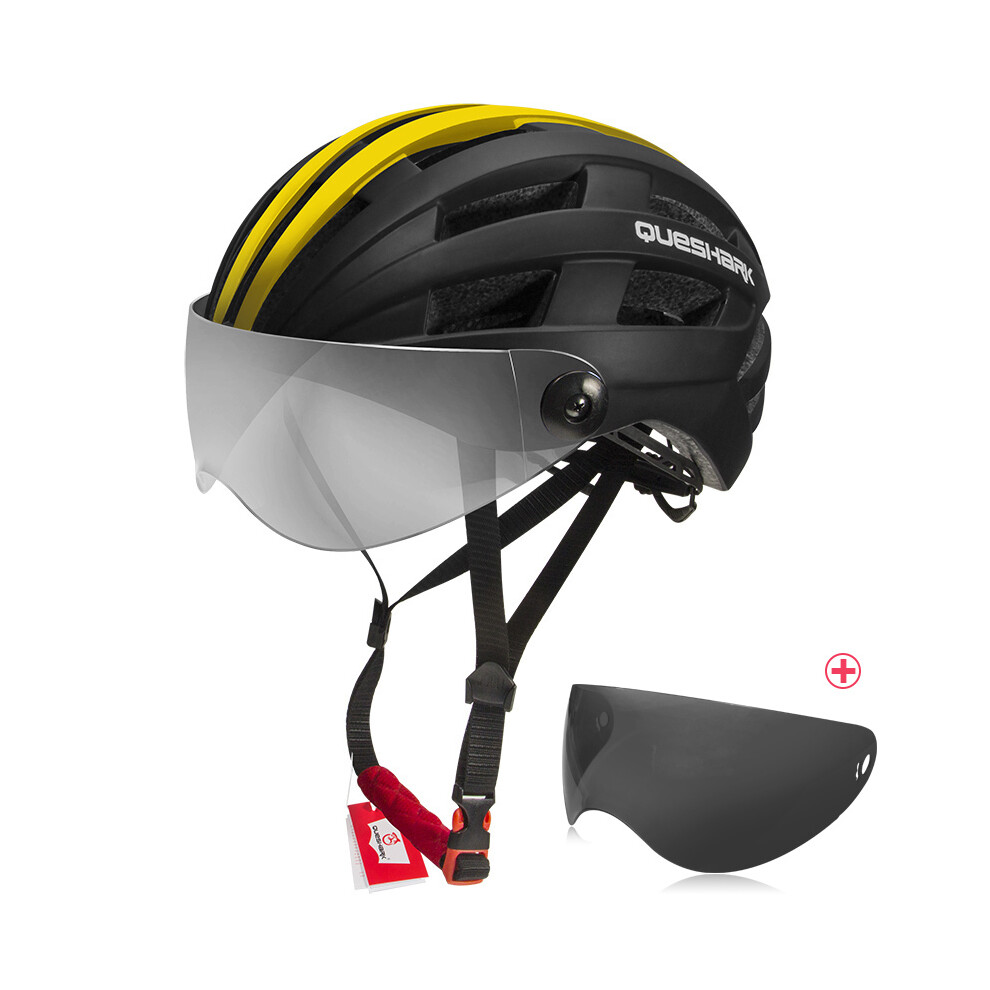 Casque de vélo ultraléger pour homme et femme (58 cm - 64 cm, noir et jaune - 2)
