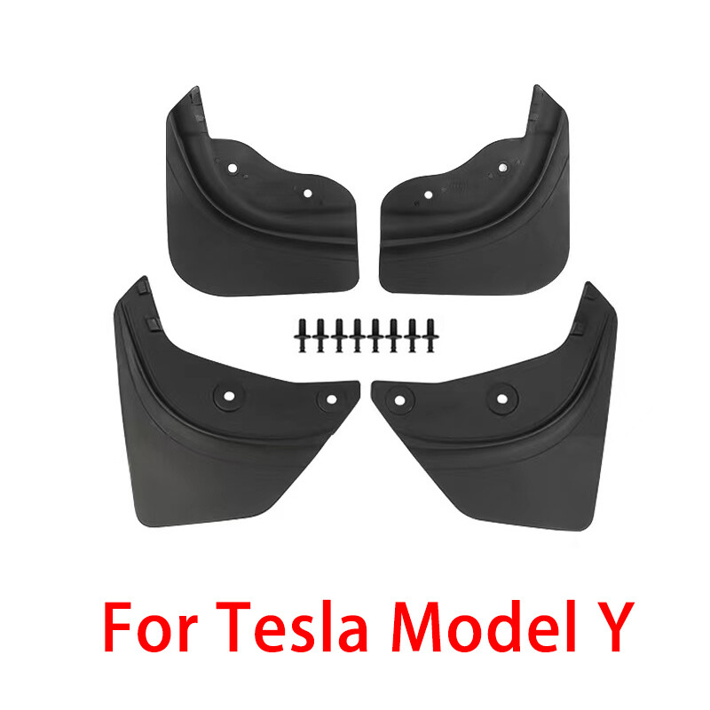 JSUDQR 4 Garde-Boue Sur Mesure Tesla Model Y 2019-2024 – Bavettes TPE Anti-Éclaboussures Avant/Arrière