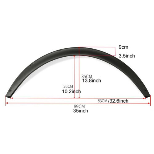 4 pcs 3.5/90mm universal flexible car mudguards extra wide wheel arches 2