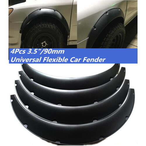 4 pcs 3.5/90mm universal flexible car mudguards extra wide wheel arches