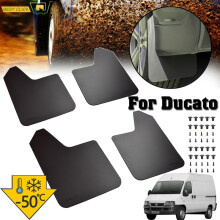 (4st set svart) 4st breda racing/rally stänkskydd Fiat Ducato Peugeot Boxer Ram ProMaster stänkskydd