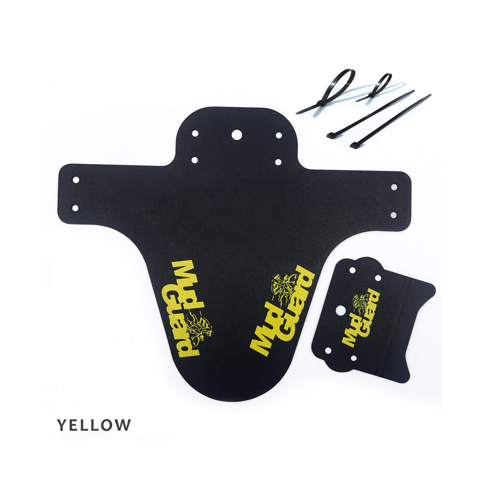 (Jaune) Nouveaux garde-boue de vélo 2019 en plastique coloré pour roue avant, ailes de vélo de montagne