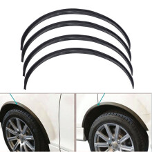4 stuks auto vrachtwagen koolstofvezel sierlijsten spatbordverbreders rubberen wiel wenkbrauwbeschermers lip stickers
