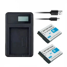 Charger & 2X Batteries Sony DSC-G3 DSC-T70 DSC-T75 DSC-T77 DSC-T90 DSC-T200