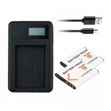 Charger & 2X Batteries Sony DSC-TX5 DSC-TX55 DSC-TX66 DSC-TX7 DSC-TX9 DSC-W310