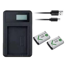 Charger & 2X Batteries Sony HDR-CX240E HDR-CX405 HDR-CX440 HDR-PJ410 HDR-PJ440