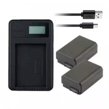Charger & 2X Batteries Sony DSC-RX10 DSC-RX10M2 DSC-RX10M3 DSC-RX10M4 ILCE-3000