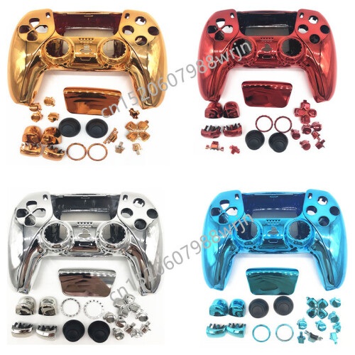 Golden-Für Sony Playstation 5 PS5 Controller Gamepad Custom Chrom Überzogene Fall Harte Shell Abdeckung 1