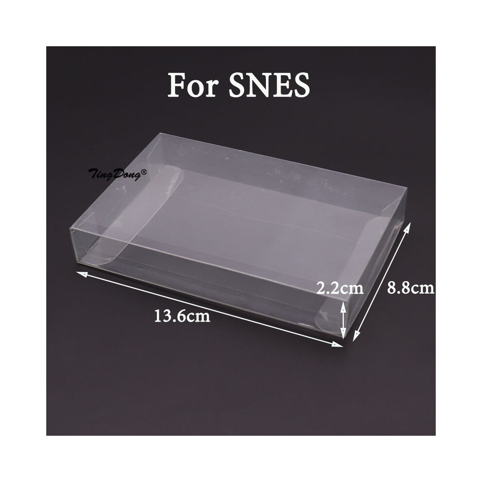 Étui transparent pour cartouche de jeu SNES, housse en plastique PET pour N64, NES, SNES, GB, GBA, GBC