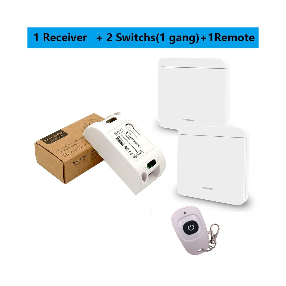 Interrupteur intelligent à bouton-poussoir LED 433 MHz (1R 2W 1B) Télécommande sans fil universelle