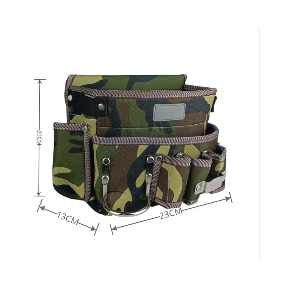 (Camouflage) Sac à outils d'électricien multifonction, sac banane, support de rangement de ceinture