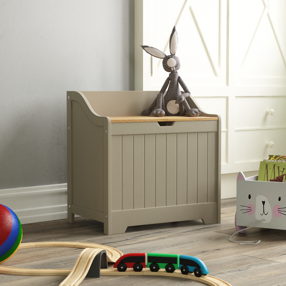 (Grey) Priano Kids Toy Storage Box - Playroom & Bedroom