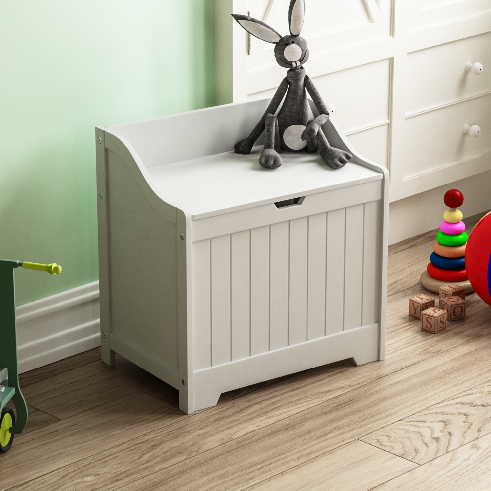 (White) Priano Kids Toy Storage Box - Playroom & Bedroom