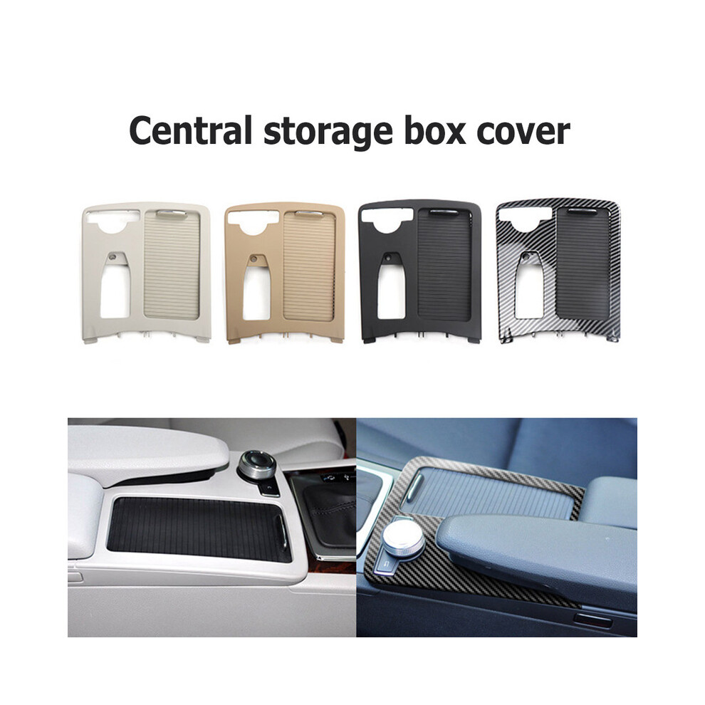 (Beige) Cache store enrouleur de console centrale Cache boîte de rangement centrale Porte-gobelet de
