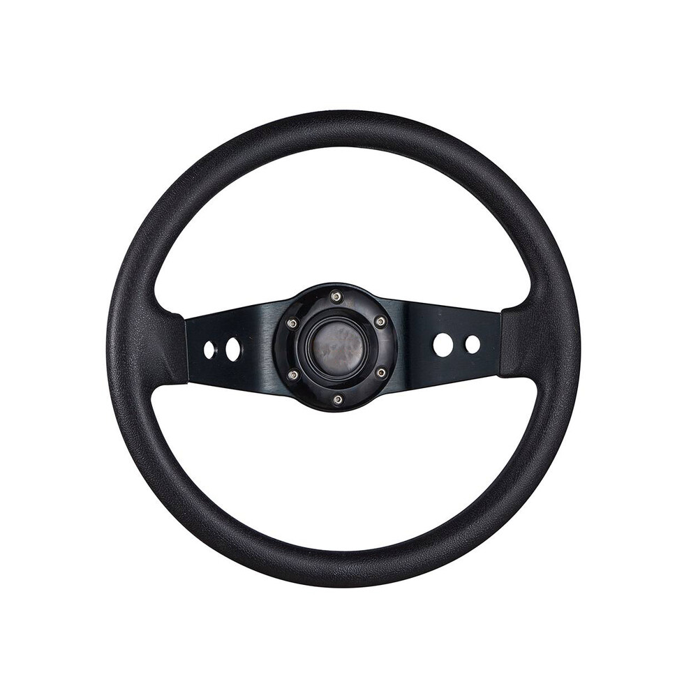 (Black) Universal 320mm Aluminum Racing Wheel Deep Dish Pvc Sports Drifting Wheel - Steering Wheels