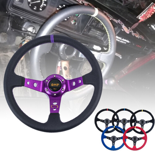 (Mockablå) Universal 14 Inch Omp 350 mm Mocka/pvc/abs Auto Racing rattar Deep Corn Drifting 2