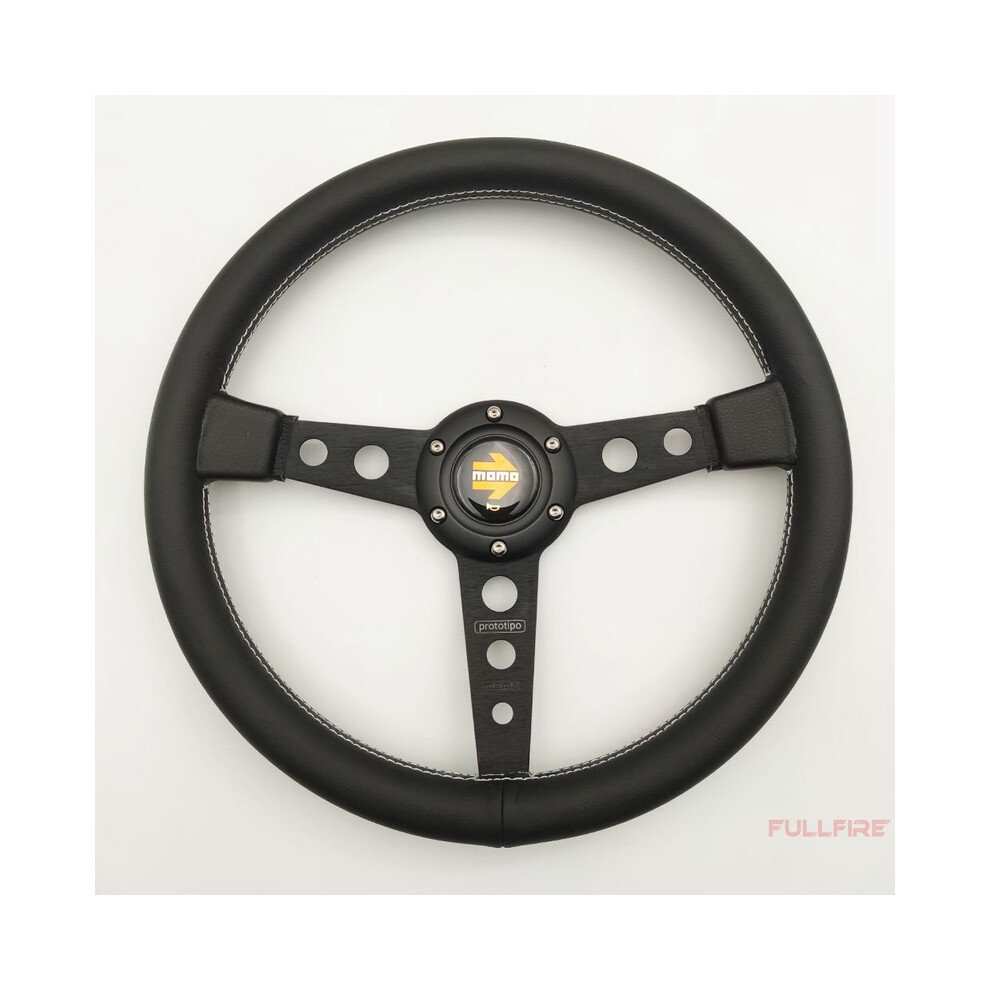 (black frame) 14 inch leather racing steering wheel racing fit flat steering wheel, car custom racing