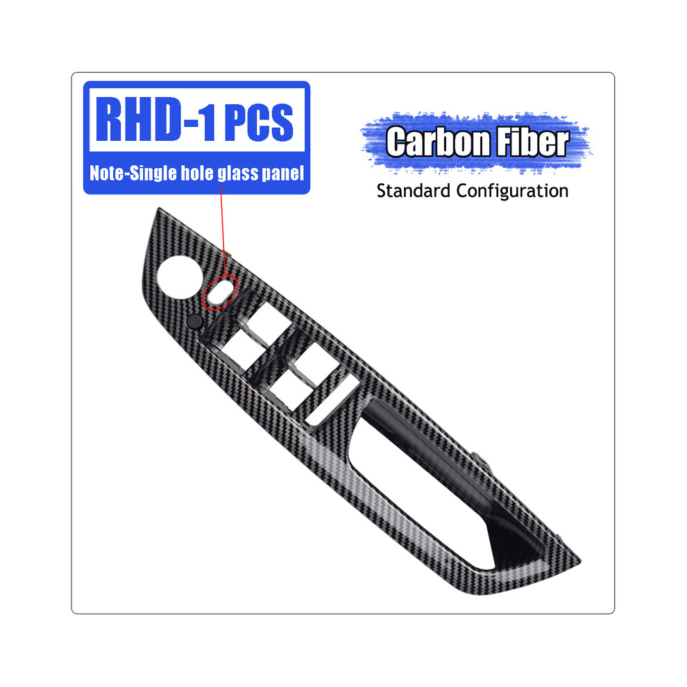 (Standard-CF) Poignée d'accoudoir de porte intérieure gauche en fibre de carbone beige noir pour voiture,