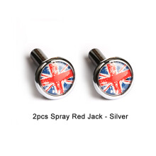 (Röd Jack S - silver) 2st Bil invändig dörrlås lock klistermärke Mini Cooper Jcw One S F54 F55 F60 R55