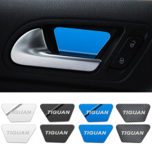 (Para el equipo Tiguan azul) 4 piezas/lote cubierta de manija de puerta interior de vehículo de automóvil decoración