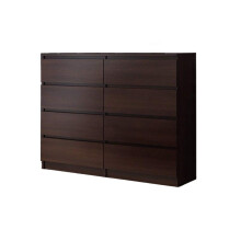 (Wenge, 40D x 120W x 97H cm (8 Drawers)) Drawer Dresser – Modern Wooden Chest for Bedroom Storage
