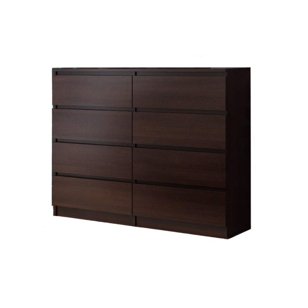 (Wenge, 40D x 120W x 97H cm (8 Drawers)) Drawer Dresser – Modern Wooden Chest for Bedroom Storage