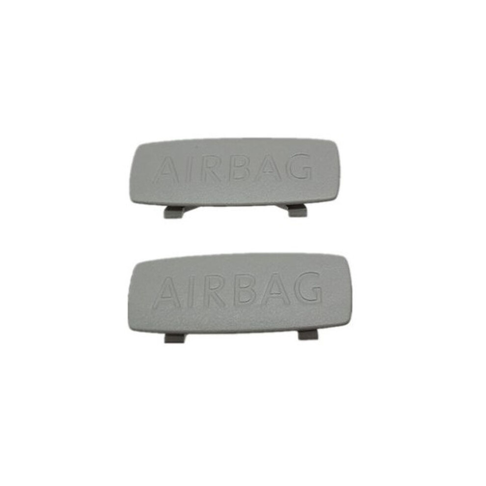(2 pièces Gris) 2 pièces de couverture de logo d'airbag de panneau intérieur de voiture pour VW Passat