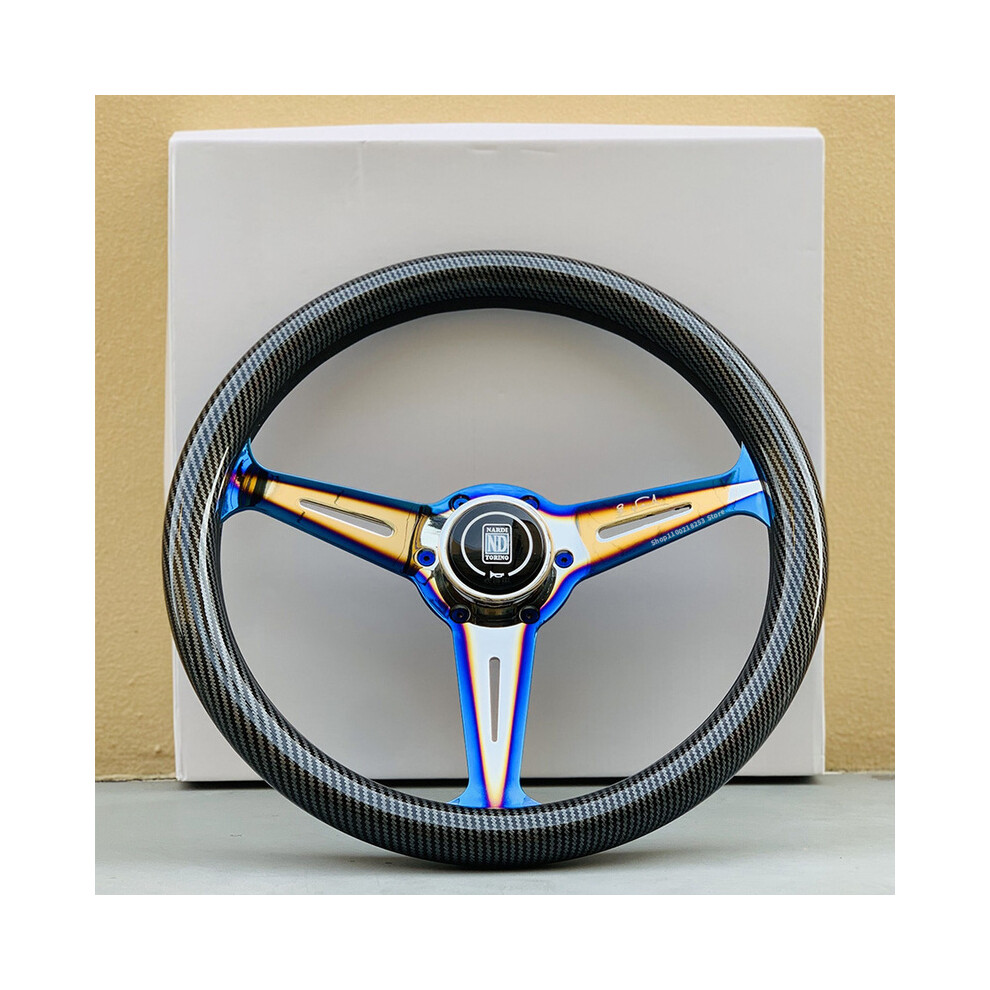 (carbon look) Universal Carbon Fiber Look Aluminum 14 inch steering wheel Drift Sport steering wheels