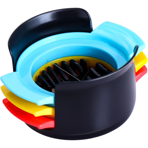Egg Slicer 3 In 1 Egg Cutter Multi-Function Half Egg Cutter For Eggs Hams Strawberry Banana Fruit Garnish Slicer