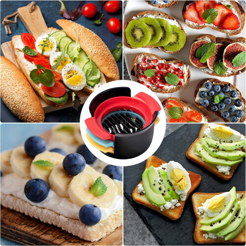 Egg Slicer 3 In 1 Egg Cutter Multi-Function Half Egg Cutter For Eggs Hams Strawberry Banana Fruit Garnish Slicer 2