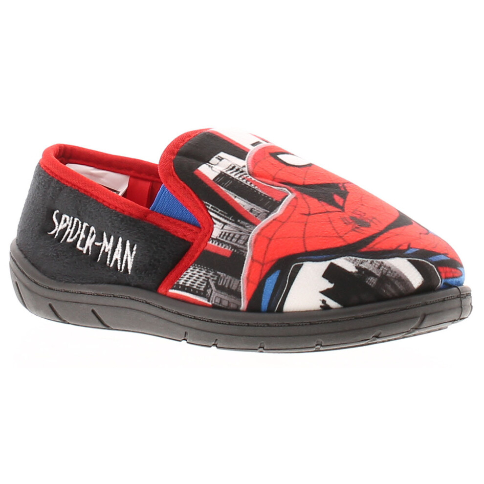 (Black, 11 (Children's)) Spiderman Spider Boys' Slippers UK Size