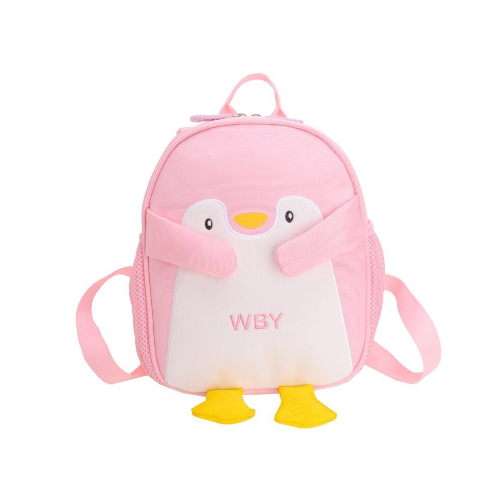 (Pink) Alphabet Cute Embroidery Cartoon Penguin Children Backpack For Kindergarten-image-OPC-PH986Q8-NEW