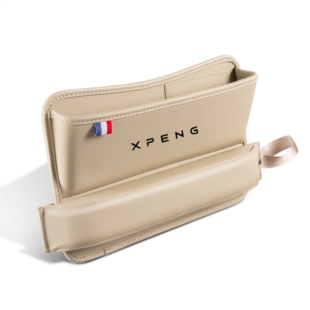 (Xpeng 1-beige) Sac de rangement en cuir pour siège auto, support de remplissage, accessoires automobiles