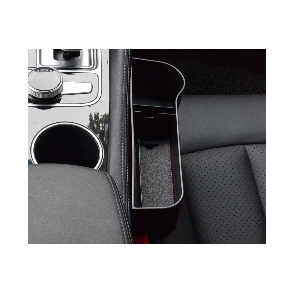(Cuir-Noir Droite) Pochette à fente automatique pour Hummer H1 H2 H3 Organisateur de siège auto Boîte